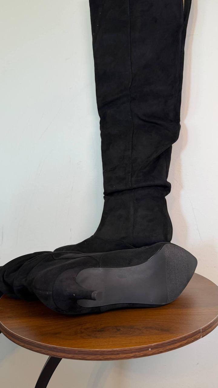 Madden Girl Stassi Over‑the‑Knee Boots Black 8 Fabric Stretch $— NWB