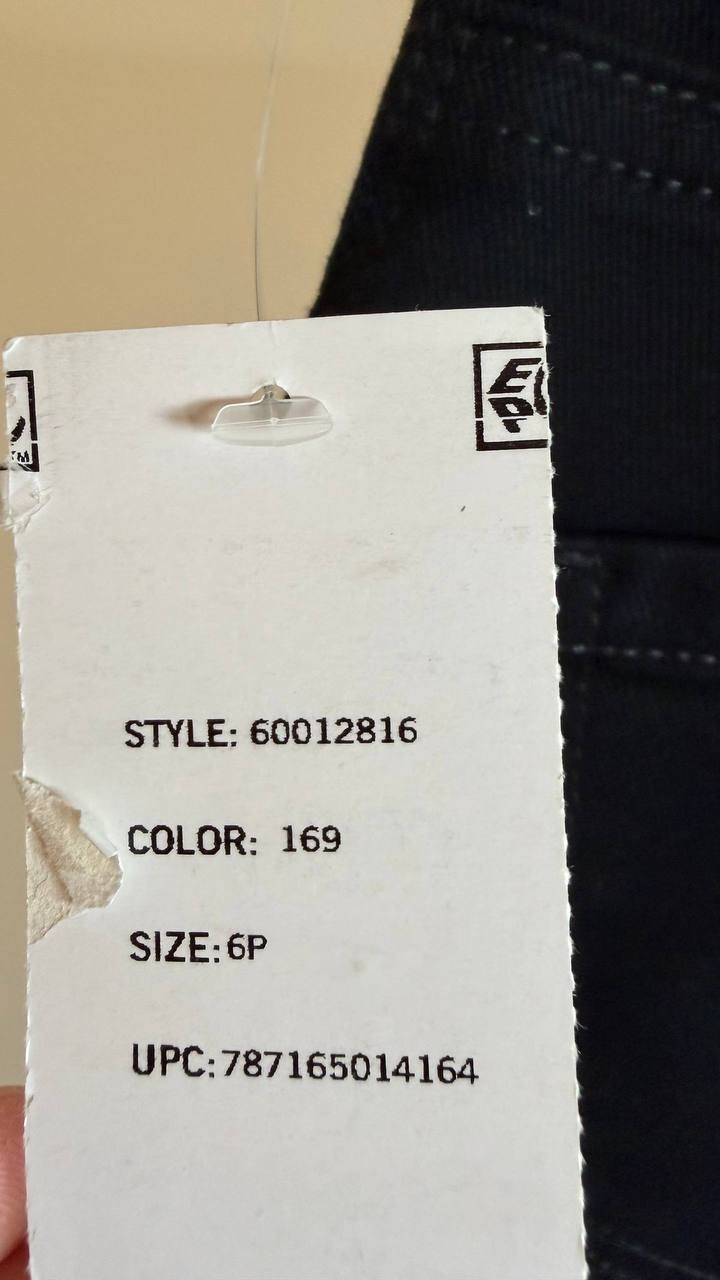 Gloria Vanderbilt Amanda High Rise Tapered Leg Jeans Rinse Noir Size 6P NWT
