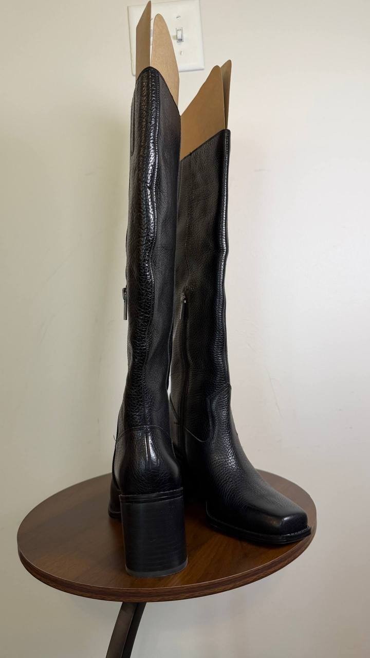 Vince Camuto Sangeti Knee‑High Leather Boots Black Women’s 6M NWB $239