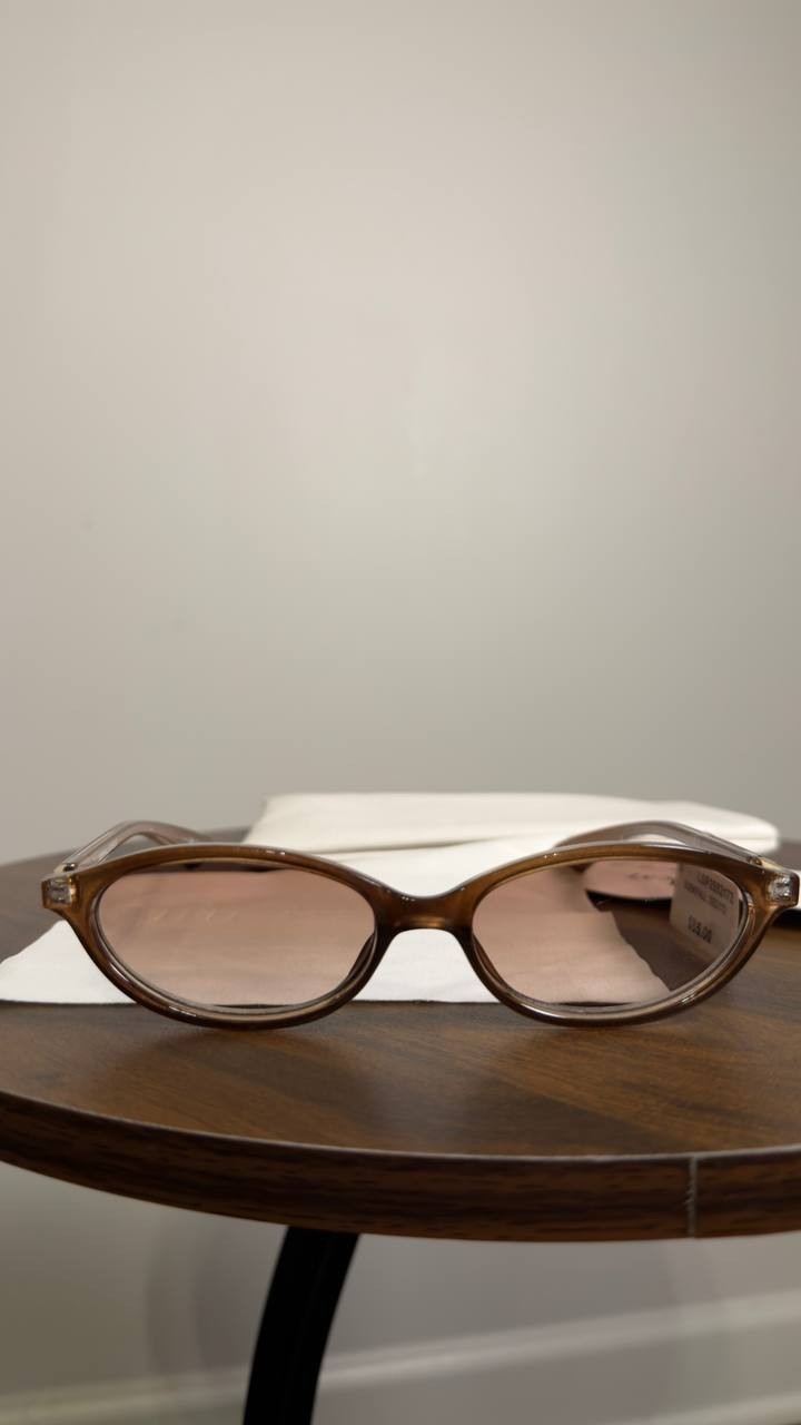 Le  Specs  Duskfall  Pearl  Chocolate  Oval  Sunglasses  NWT  $85