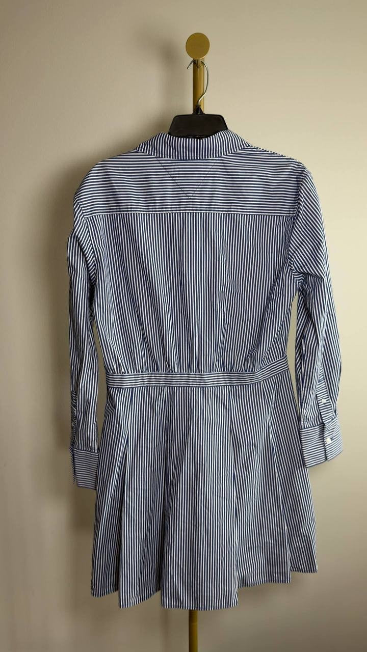 Tommy Jeans Women’s Pinstripe Poplin Shirt Dress White/Blue M NWT $99.50
