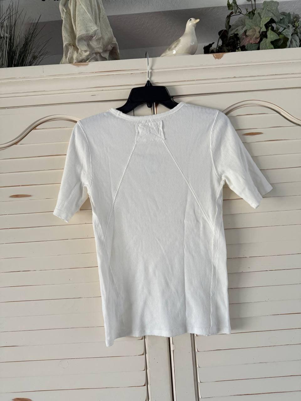Free People Picture You Tee S Ivory Short Sleeve Stretch Cotton NWT