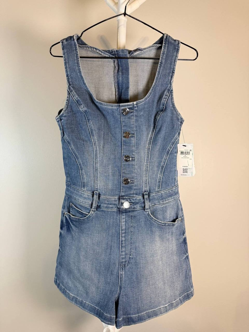 Guess Bella Denim Romper – Sleeveless– Size SP – NWT-$148