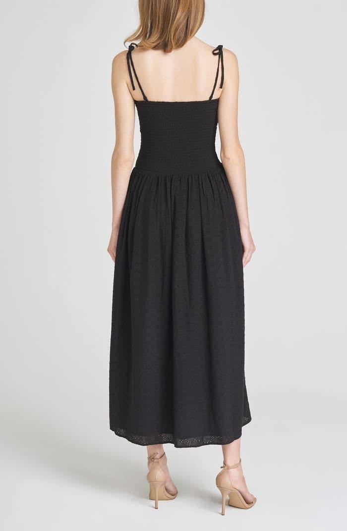 Wayf Melody Convertible Strapless Eyelet Dress Black, Size S, NWT, Elegant