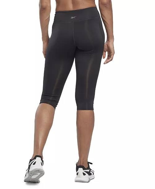 Reebok Women’s Workout Ready Crossover Waist Capri Leggings Black MSRP 35$ NWT