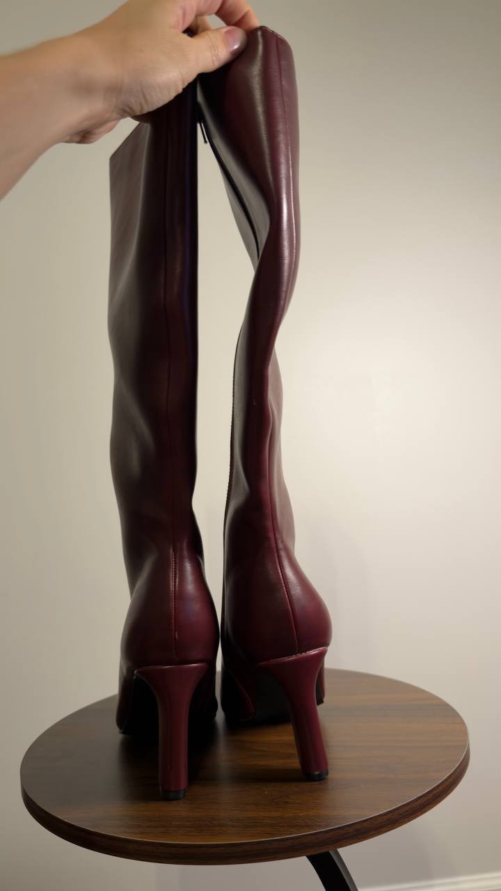 Madden  Girl  Voyage  Knee‑High  Dress  Boots  Burgundy  7.5M  New  No  Box  $99