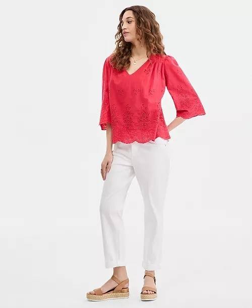 Liverpool Los Angeles Women’s Rolled‑Cuff Jeans Bright White 10 NWT $109