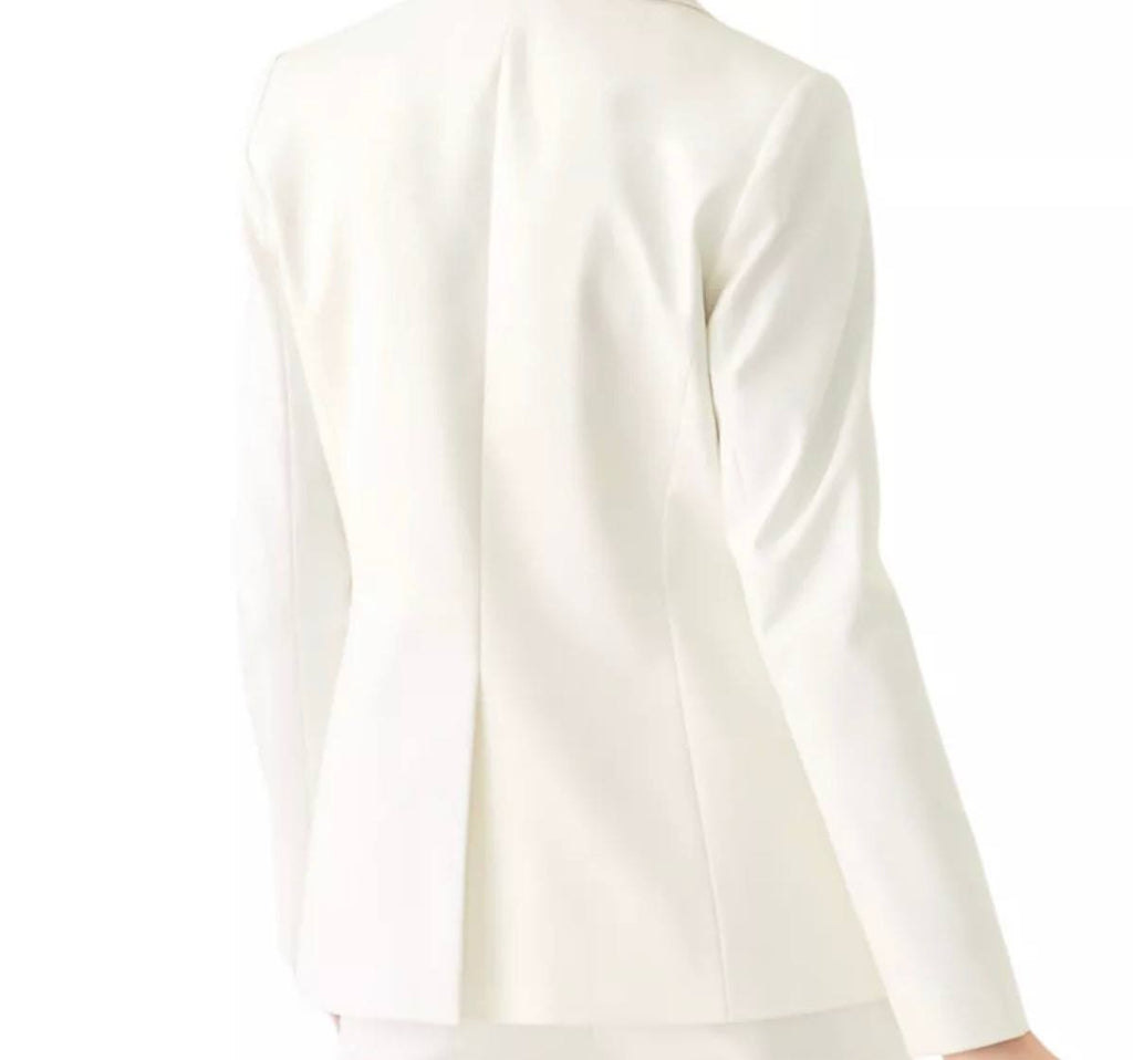 Calvin Klein One‑Button Shawl Collar Suit Jacket Cream 4P NWT $159