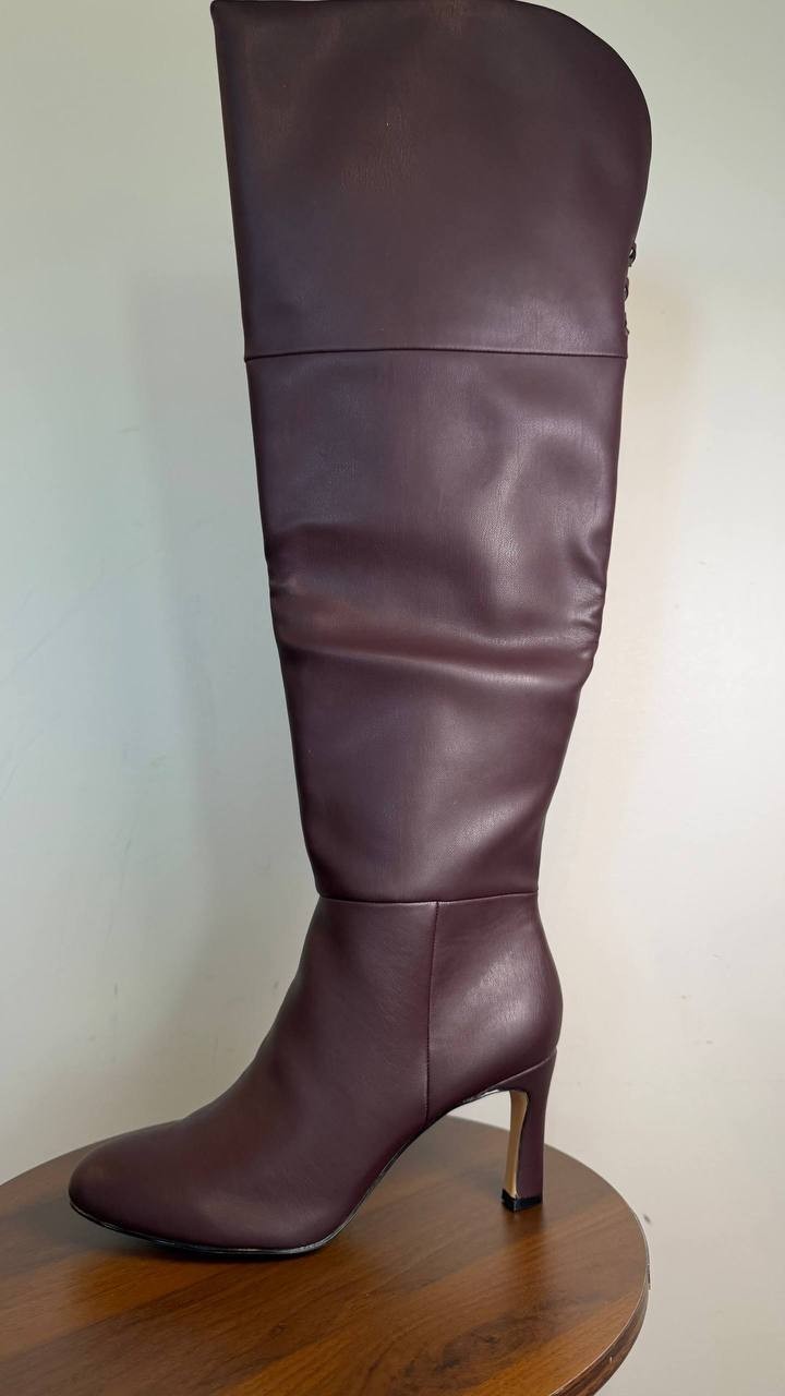 Madden Girl Decode Over‑The‑Knee Dress Boots Burgundy 9 Man‑Made $110 NWB