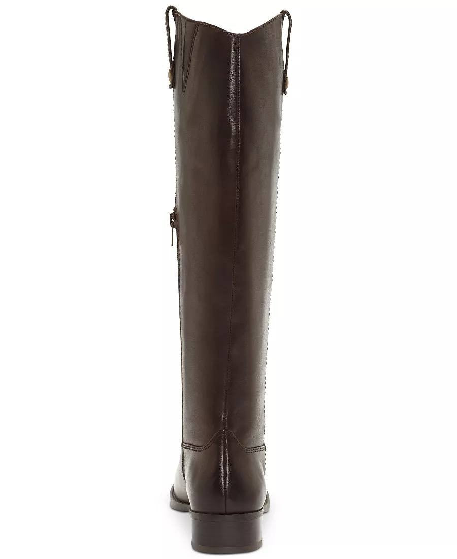 INC Fawne Boots 8M Chocolate Leather Knee‑High Riding Round Toe NIB msrp$189