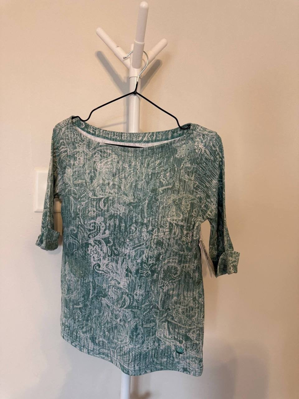 Gloria Vanderbilt Alanis Summer Swirl Paisley Top – BLUE – Size XS–NWT – MSRP$30