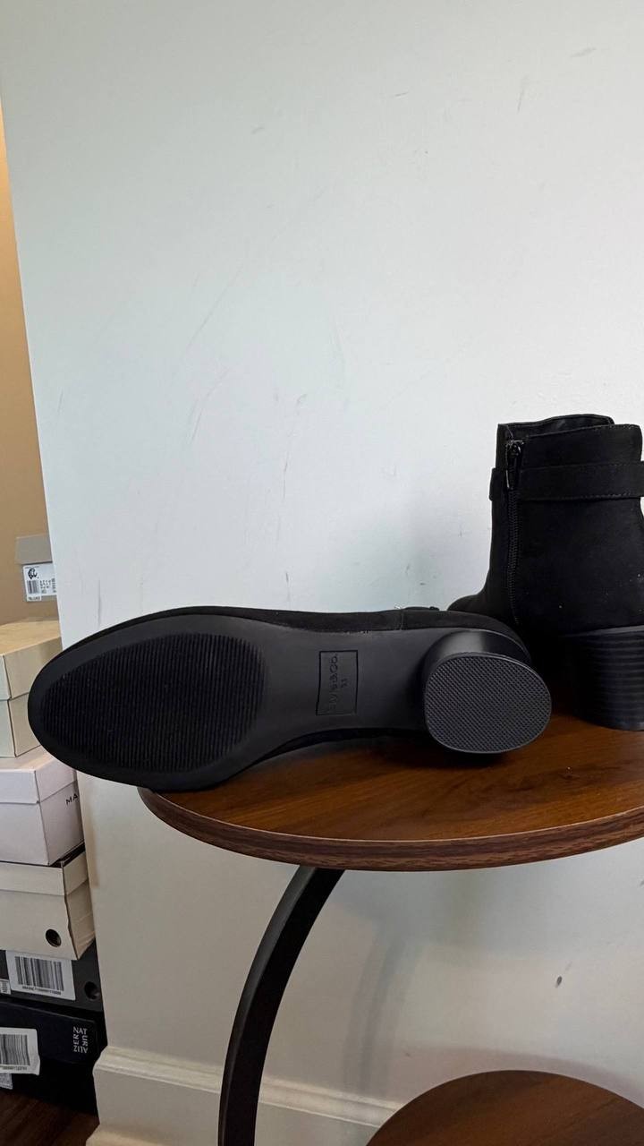 Style & Co Ariel Faux Suede Zipper Booties Black 9.5M Man‑Made $80 NWB