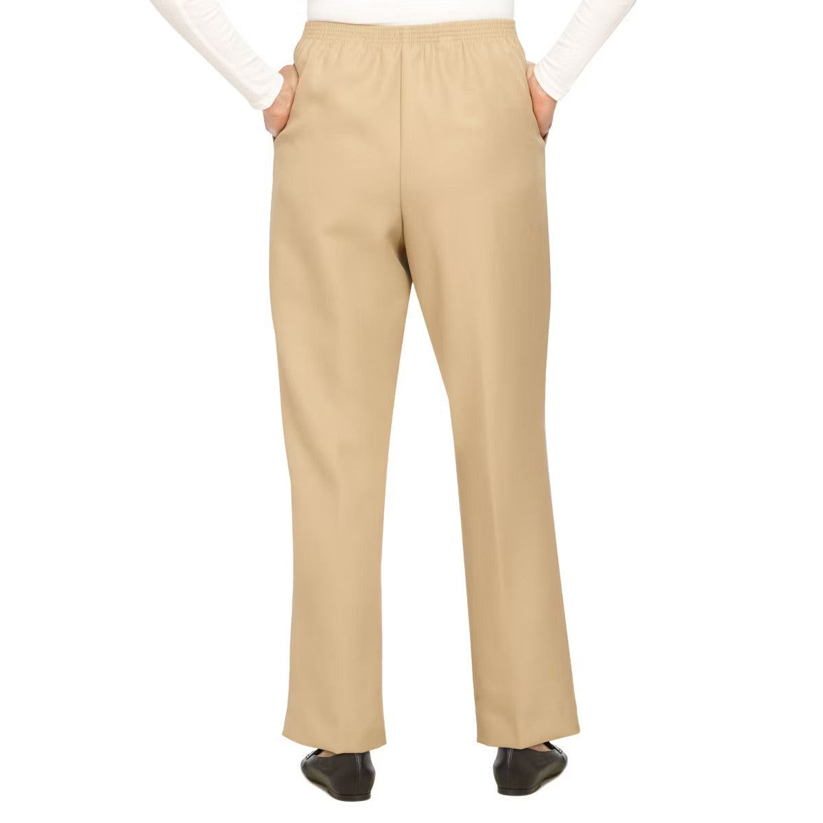 Alfred Dunner Classic Pull‑On Pants – Tan – Size 6P – NWT