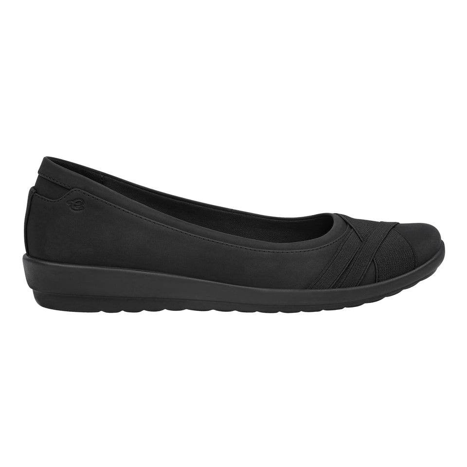 Easy Spirit Slip‑On Flats 6.5M Black Synthetic New in Box MSRP $69