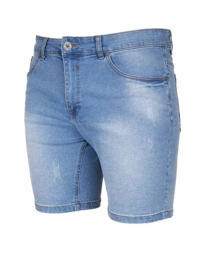 Blu Rock Men’s Slim Fit Stretch Denim Shorts Light Blue 42 NWT $85