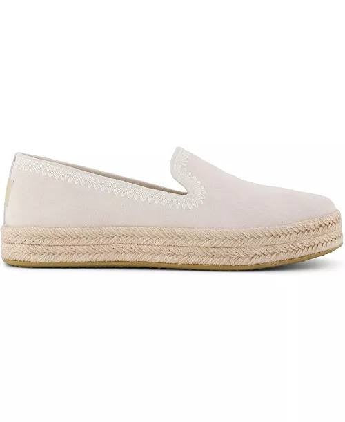 TOMS  Carolina  Espadrille  Sneakers  Soft  Grey  Suede  8  New  With  Box  $95