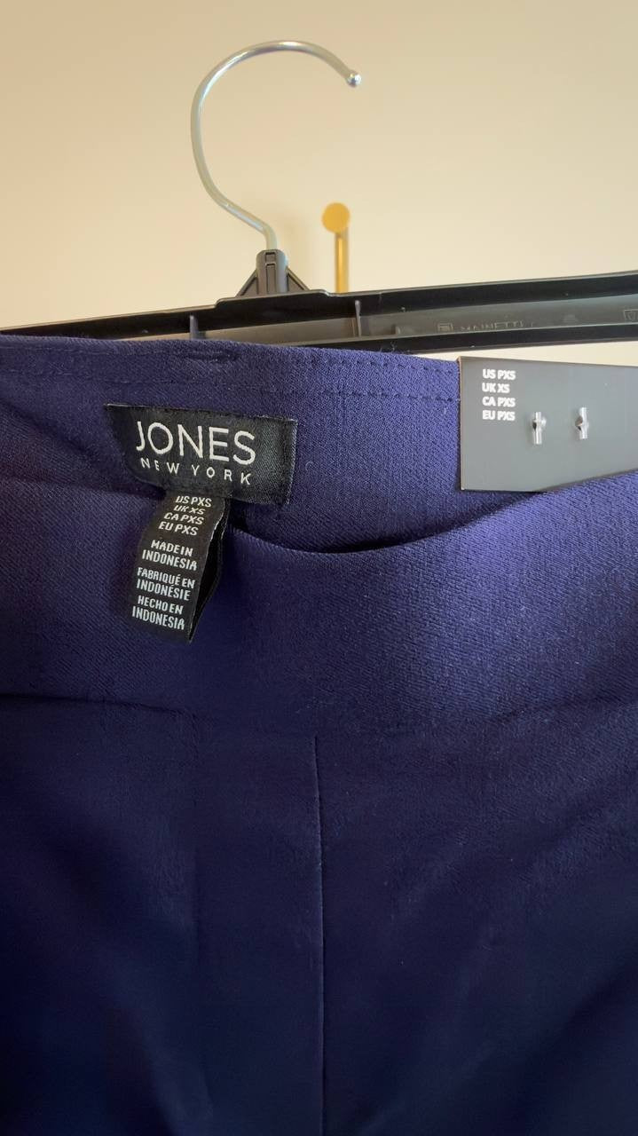 Jones New York Pull-On Trouser Navy PXS NWT $79.50