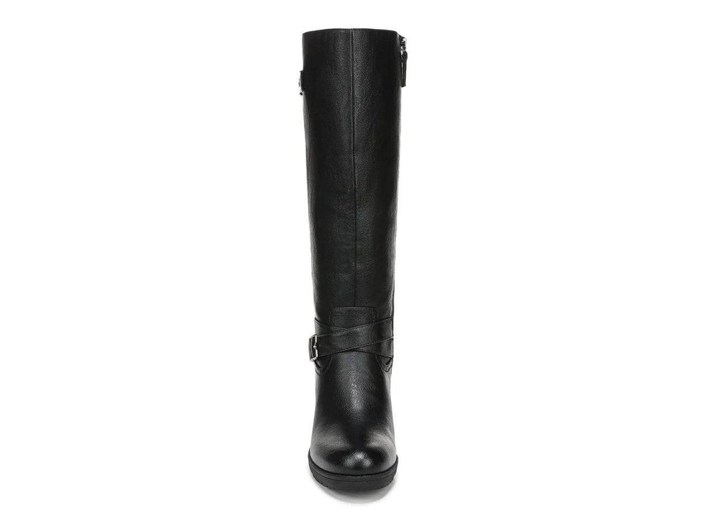 Dr. Scholl’s Prairie Riding Boots 7.5M Black Synthetic Block Heel NIB msrp $160