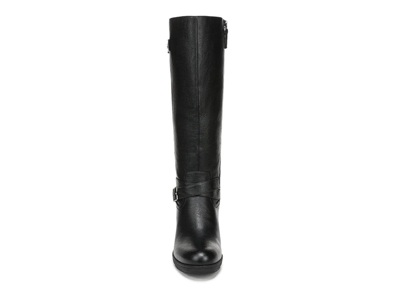 Dr. Scholl’s Prairie Riding Boots 7.5M Black Synthetic Block Heel NIB msrp $160