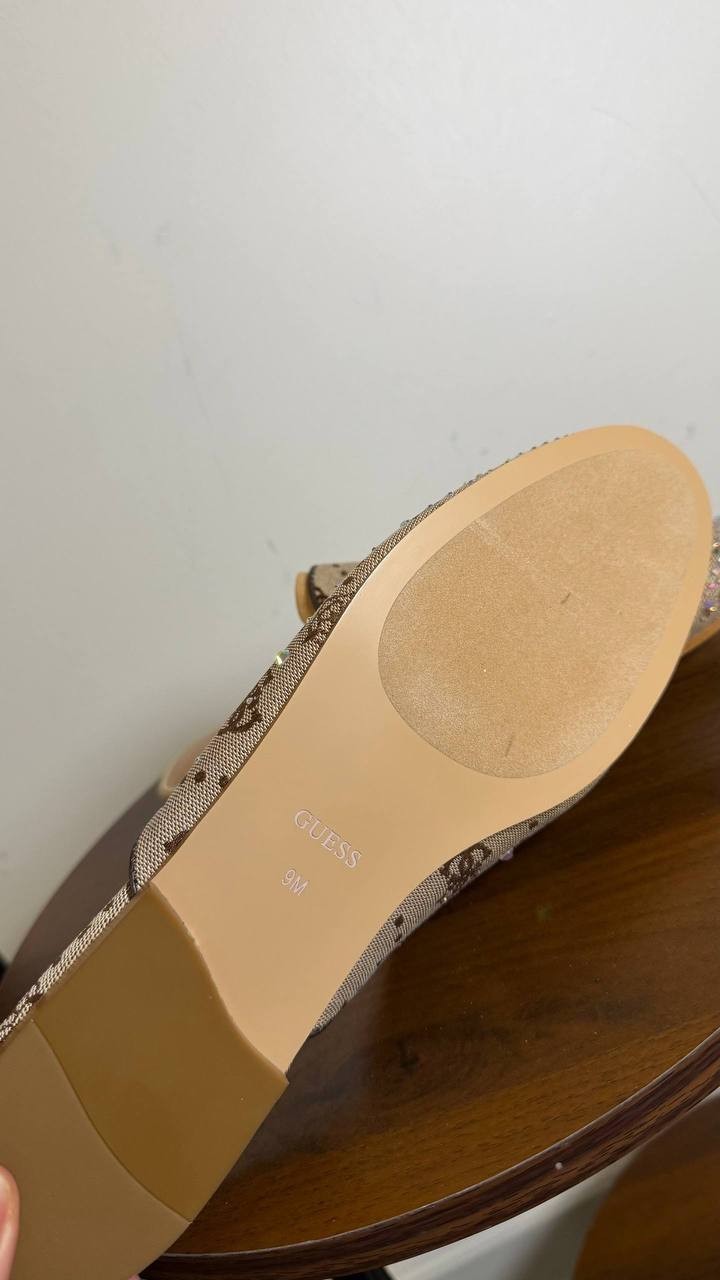 Guess Medium Brown Textile Mule Loafers 9M NIB MSRP $119