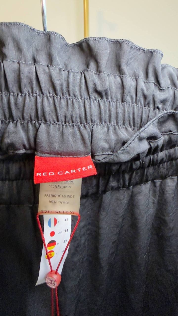 Red Carter Hammered Wide Leg Cover-Up Pants Black XL NWT $82