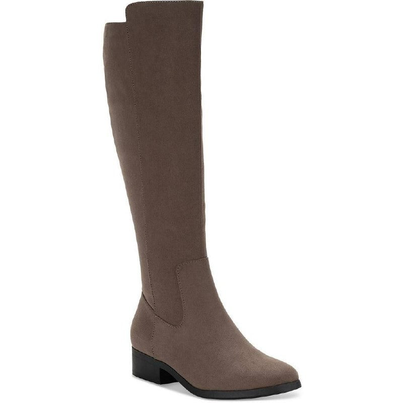 Style & Co Charmanee Tall Boots 6.5M Dark Roast Faux Suede Zip NIB msrp$59.90