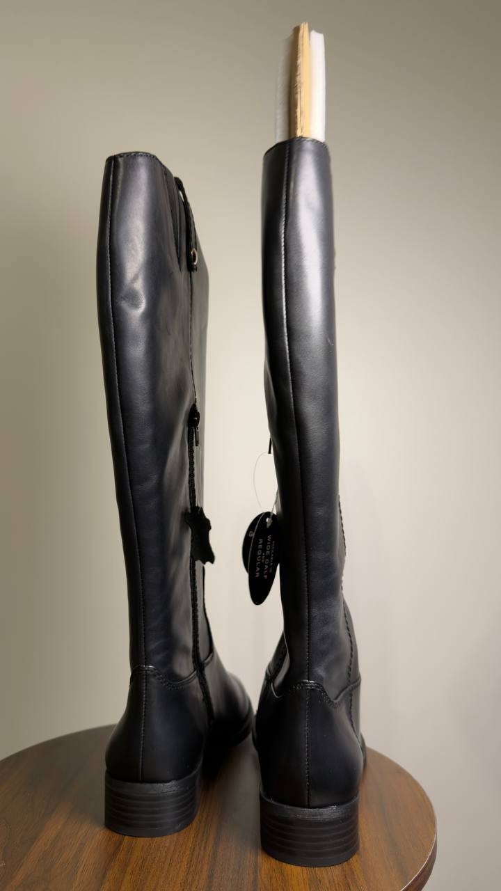I.N.C.  Riding  Boots  Black  Leather  8.5W  XWC  New  $189.90