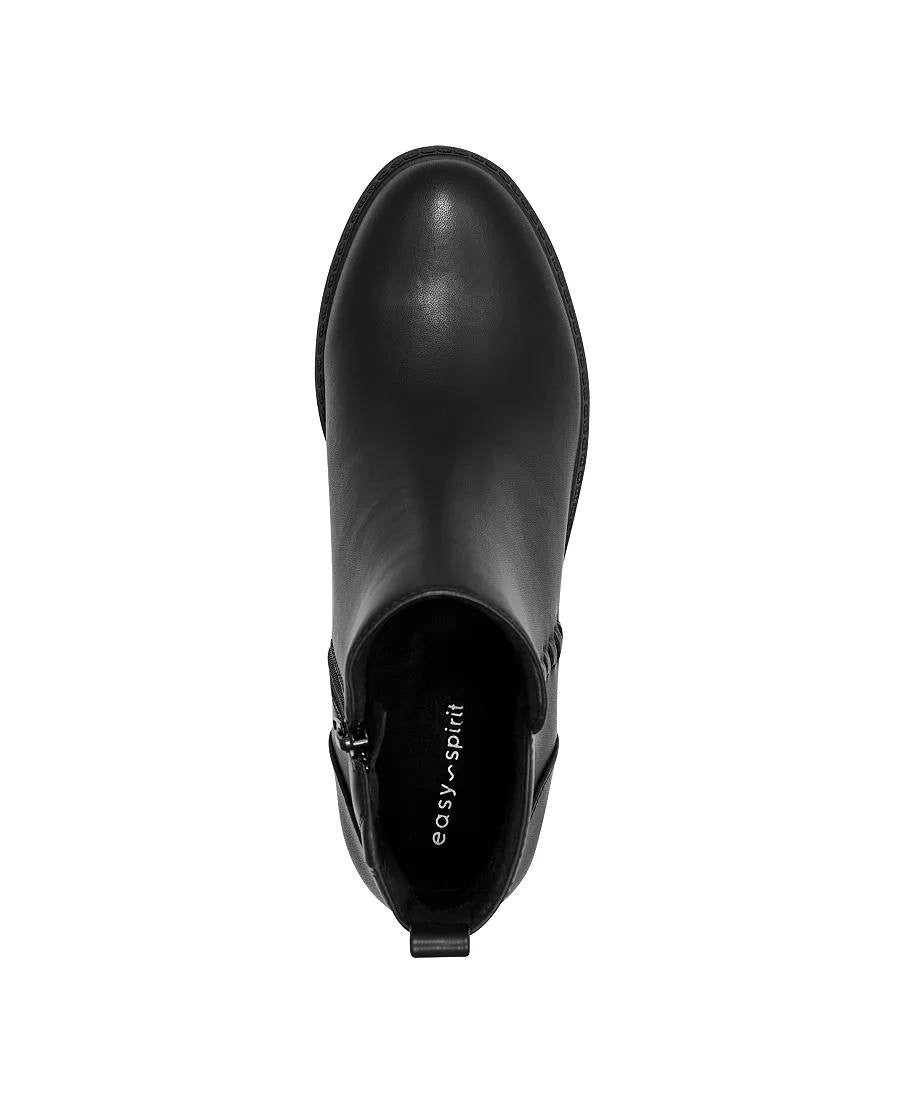 Easy Spirit Lorand Booties 6.5M Black Faux Leather Almond Toe New In Box msrp$99