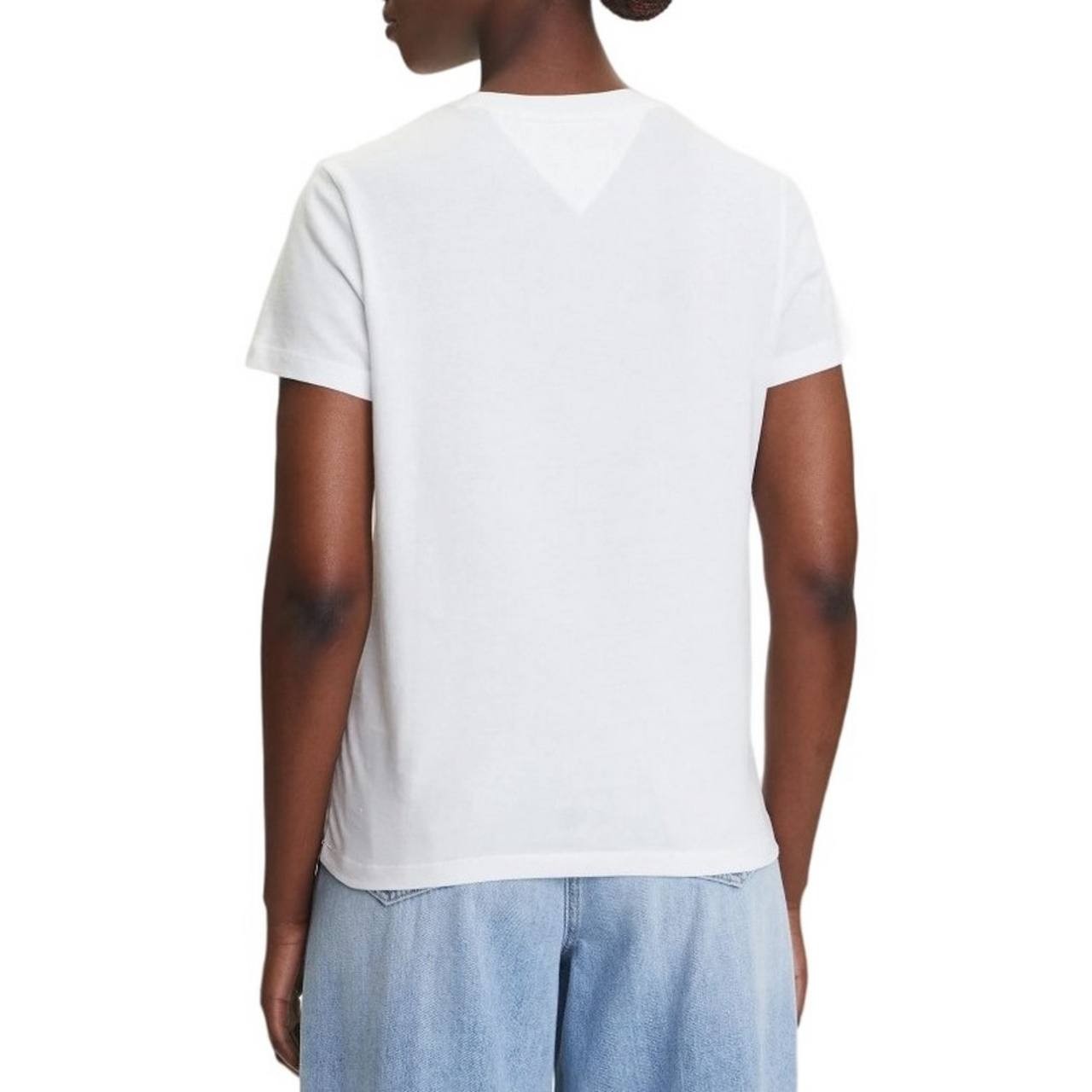 Tommy Jeans Gradient Flag T-Shirt Off White Size M Regular 100% Cotton