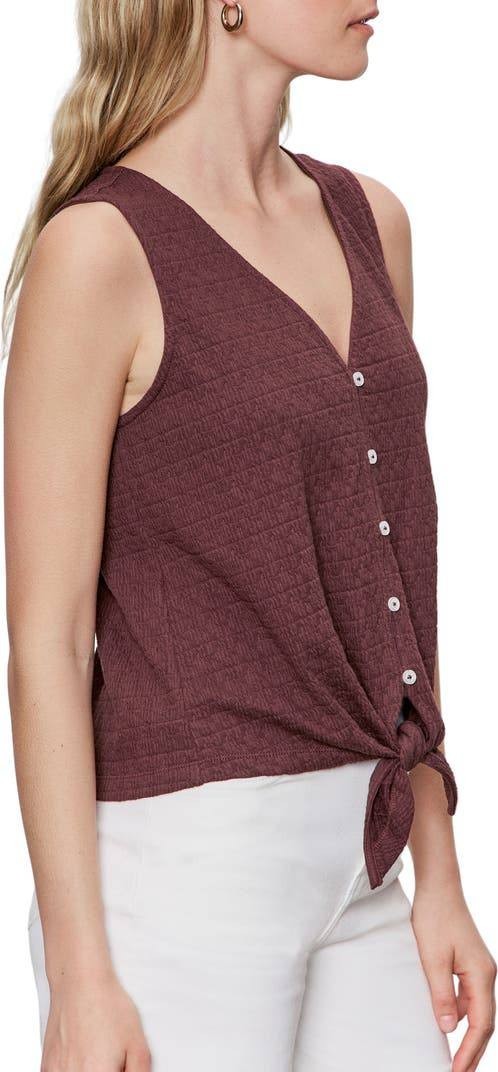 Sanctuary Vacation Textured Tie‑Front Button‑Up Tank – M – NWT