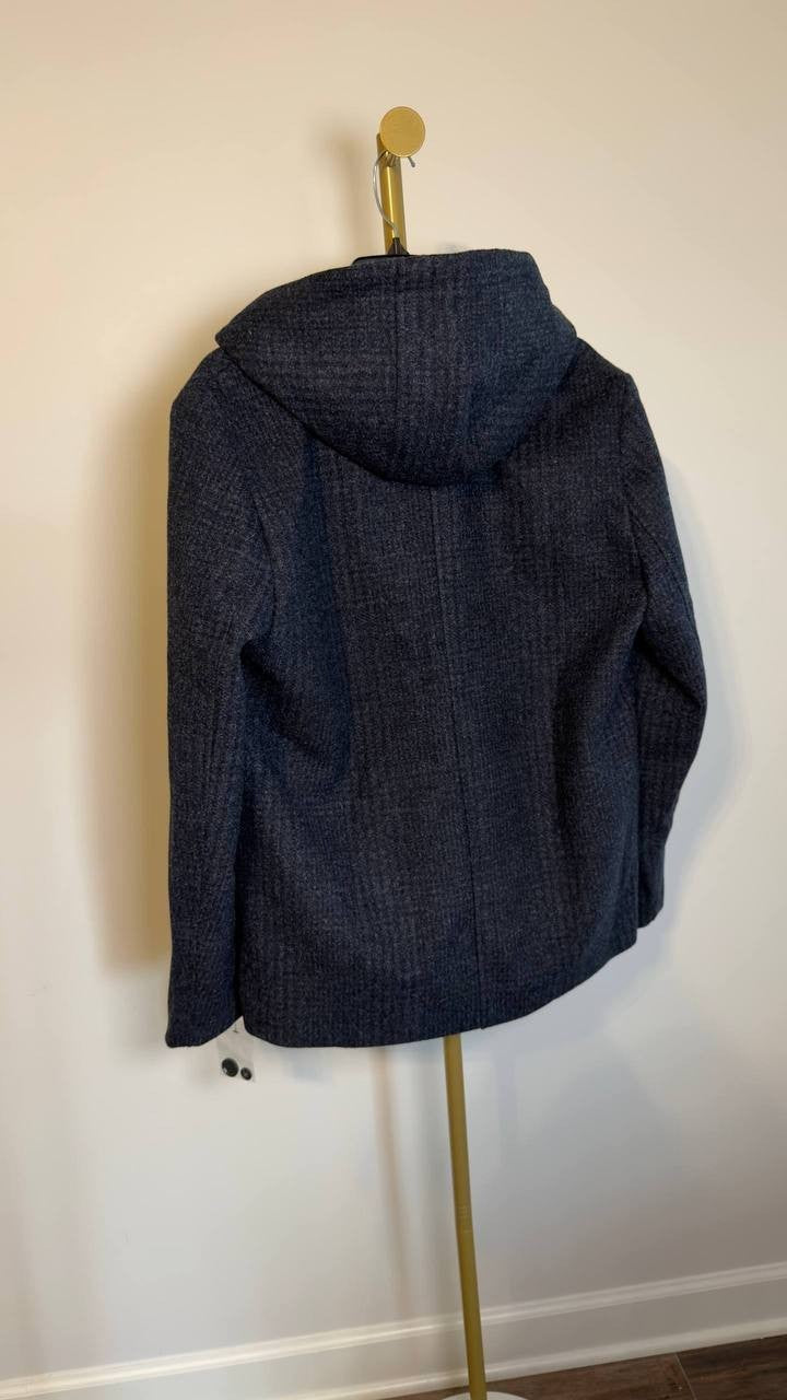 Sam Edelman Wool Blazer Coat with Hood Midnight Blue M NWT $320