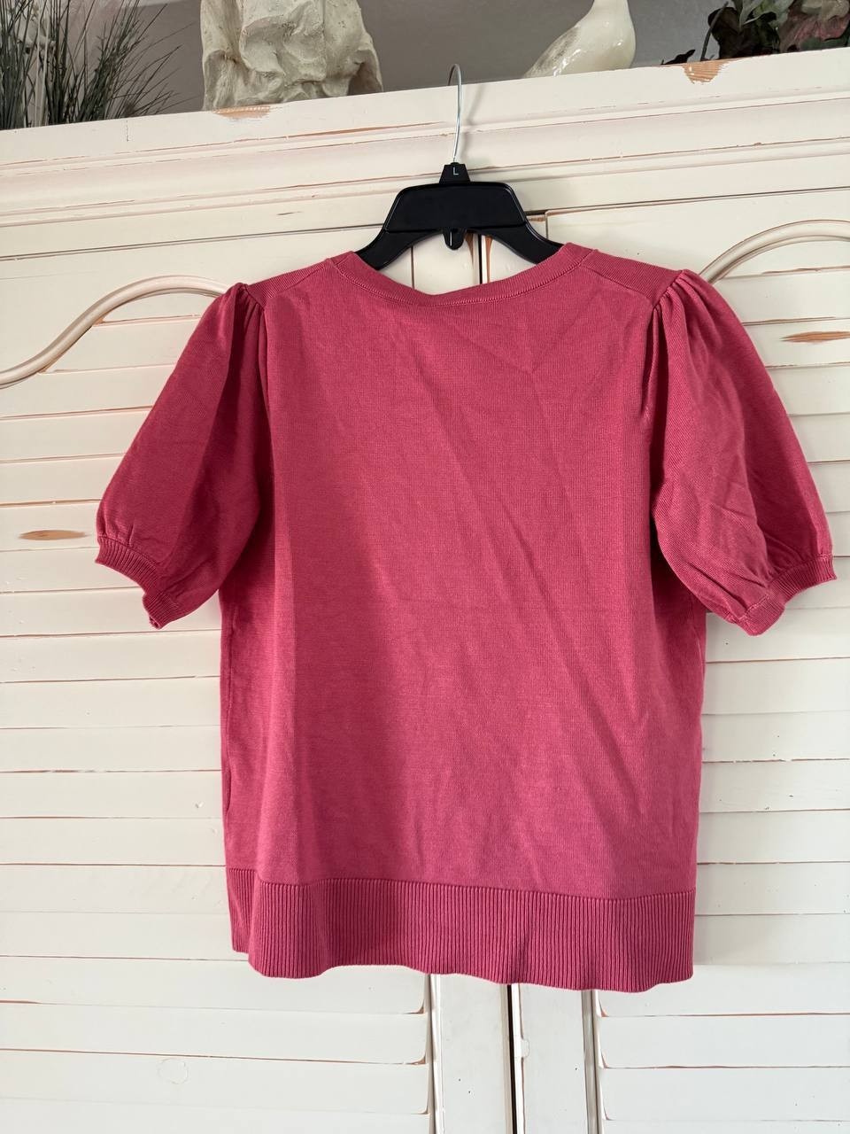 Melissa Paige Puff-Sleeve V-Neck Cardigan – Size S – NWT