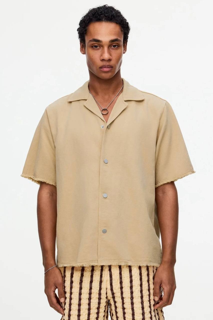 OAS Men’s Calbanum Crochet Camp Shirt Green M $170 NWT