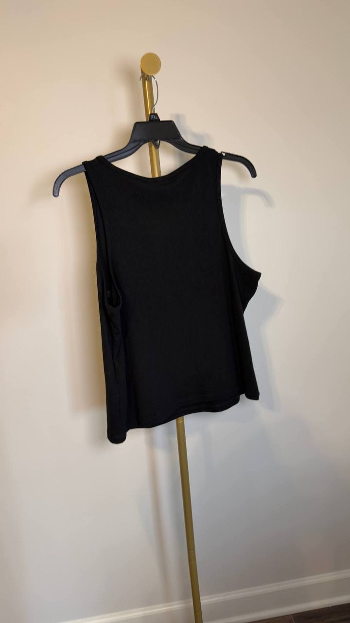 True Religion Crystal Logo V‑Notch Tank Jet Black XXL NWT $59
