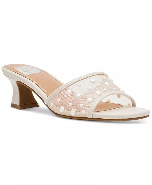 DV  Dolce  Vita  Slide  Dress  Sandals  Ivory  Pearl  7.5  New  $65