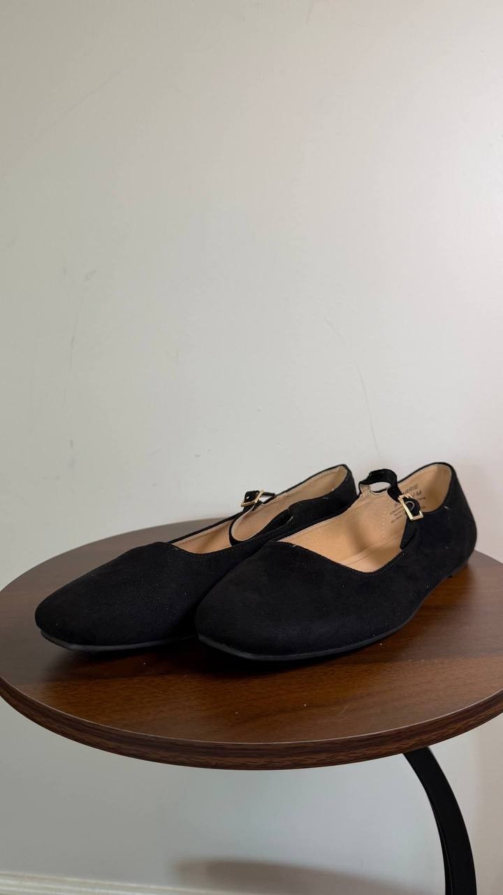 Journee Collection Carrie Flats 7.5M Black PU Mary Jane NIB msrp$71.99