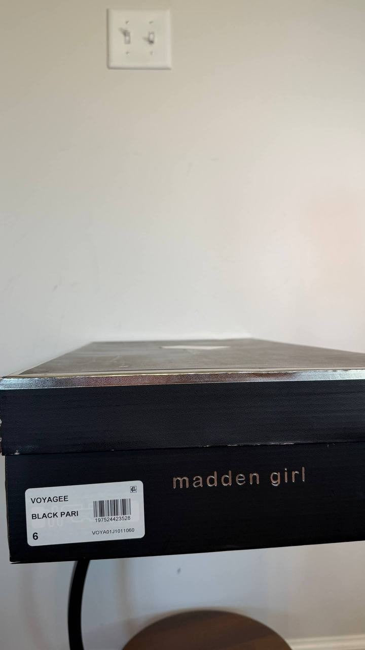 Madden Girl Voyage Knee High Square Toe Dress Boots Black 6M Polyurethane $99 NW