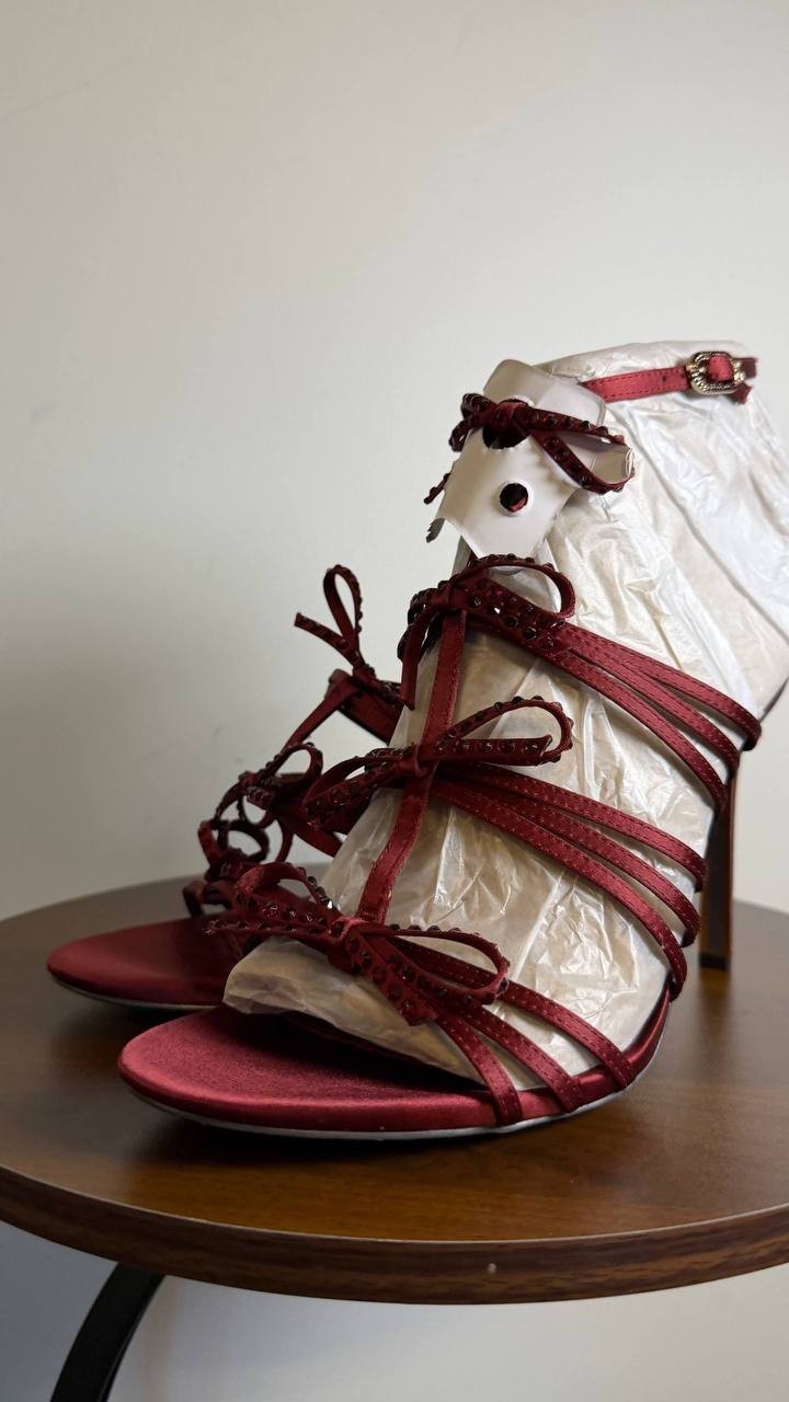 Sam Edelman Iman Sandals 11M Burgundy Strappy Lace‑Up Stiletto Heel NIB msrp$155