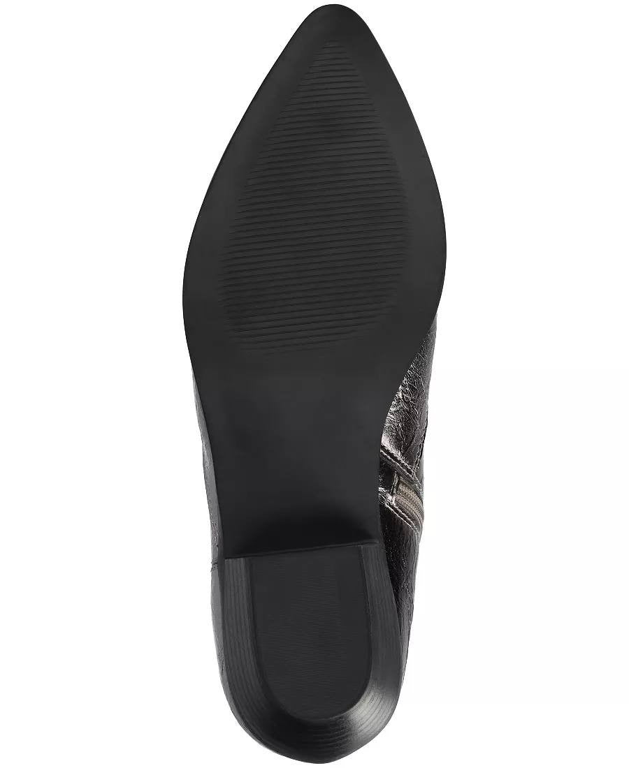 Journee Taliah Western Booties 8.5W Pewter Faux Leather Pointed Toe NIB msrp$100