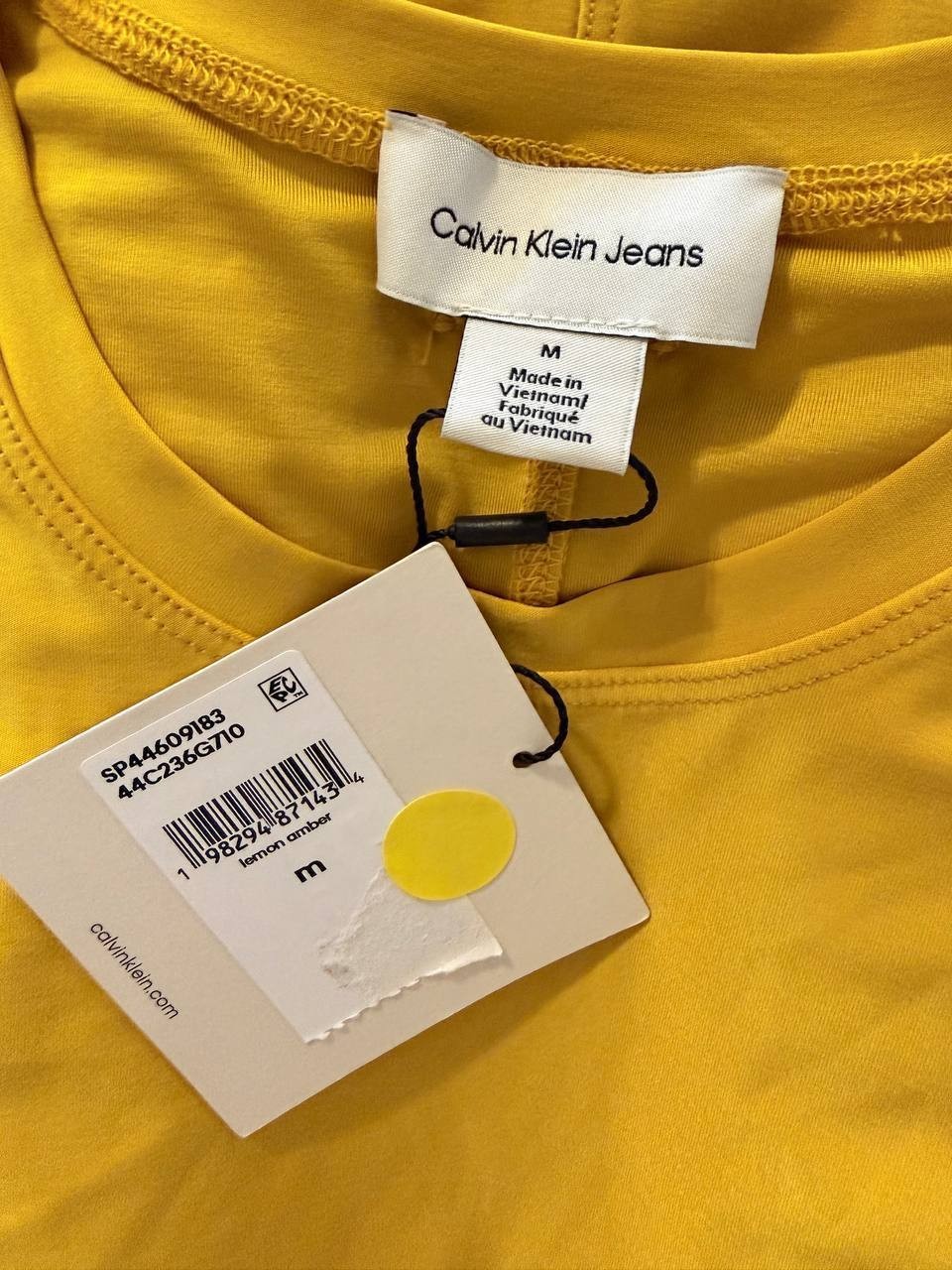 Calvin Klein Lemon Amber Midi Dress – Size M – NWT