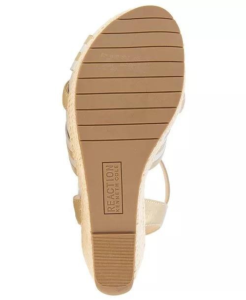 Kenneth Cole Reaction Metallic Wedge Sandals 8.5M New in Box  MSRP 89$
