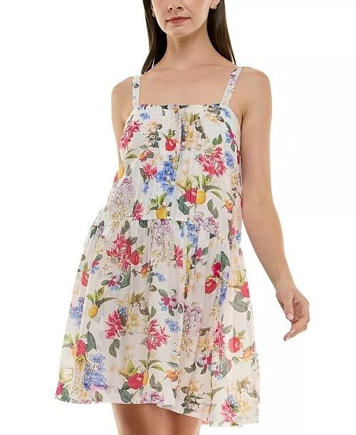 Taylor Petite Printed Pintuck Bodice Sleeveless Shift Dress White 7 NWT $129