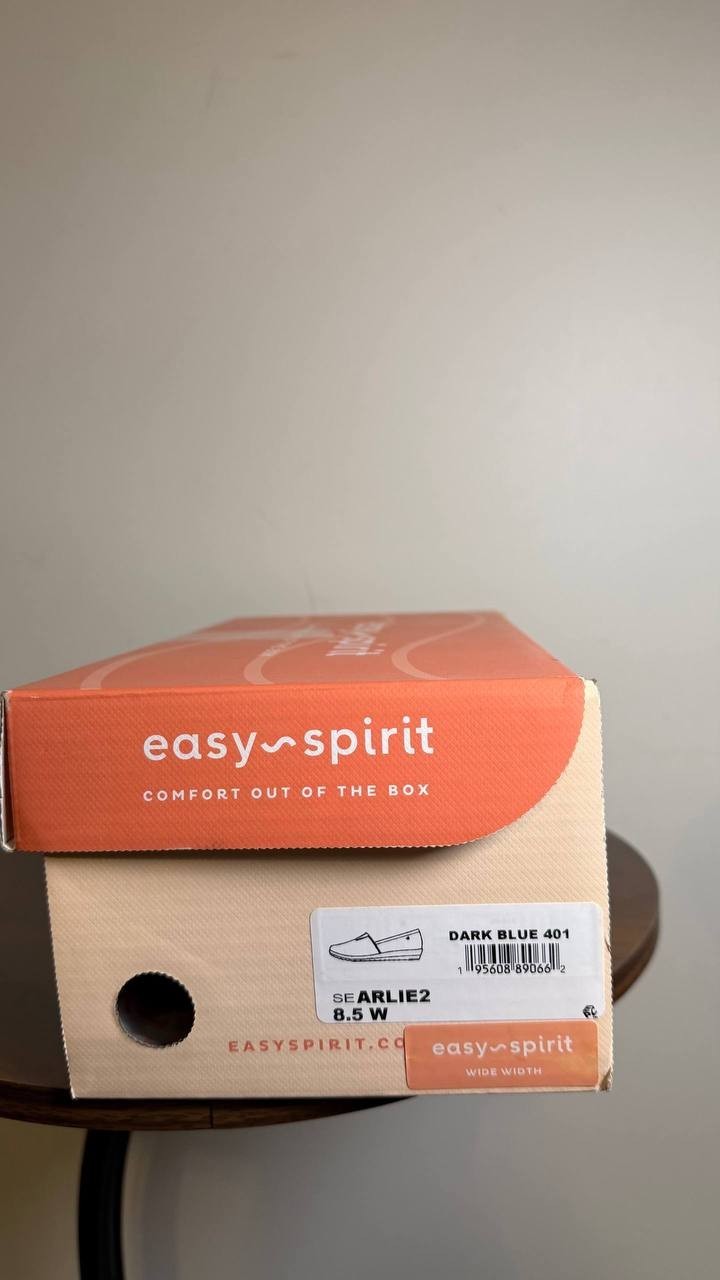 Easy Spirit Slip Ons Dark Blue Textile Size 8.5W New in Box MSRP $69