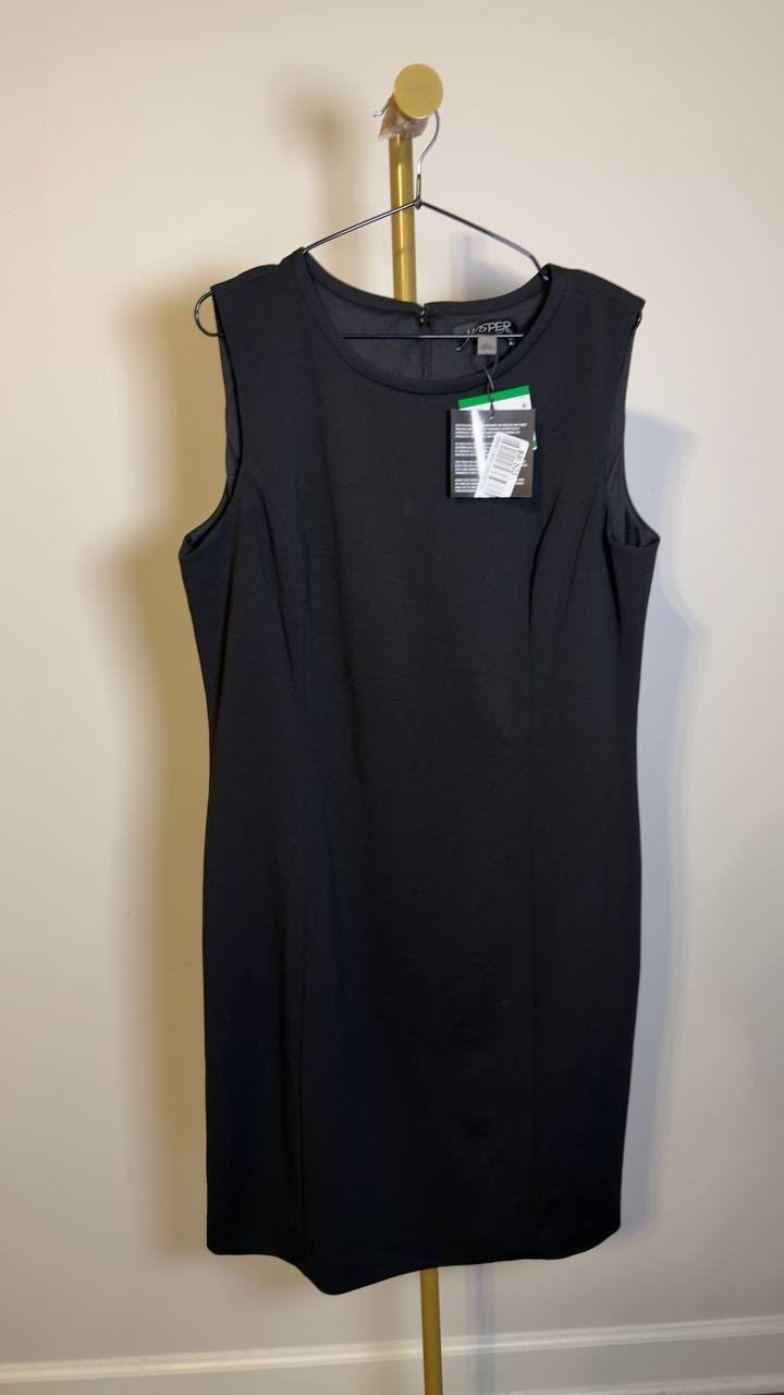 Kasper Sleeveless  Sheath Dress Black L NWT $79
