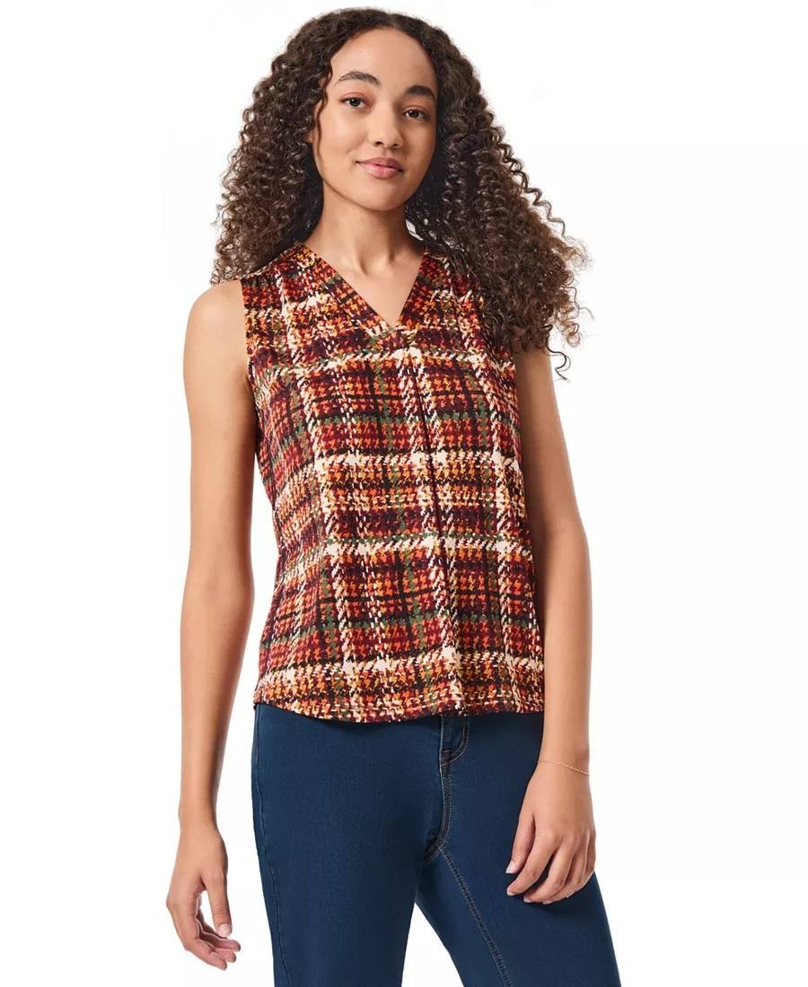 Jones New York Printed Pleat‑Front Moss Crepe Top PS NWOT Multicolor MSRP$49.95