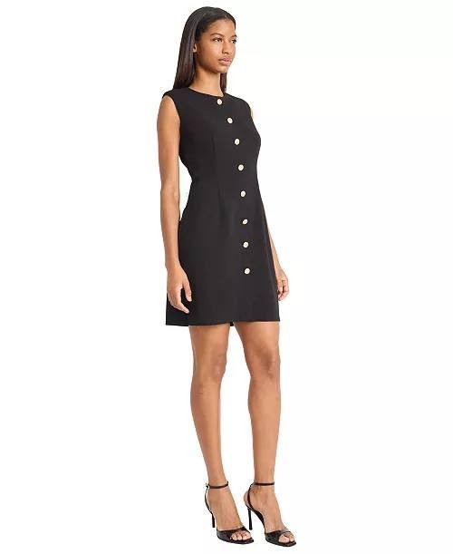 Donna Morgan Sleeveless A‑Line Scuba Dress Black 10 NWT $118