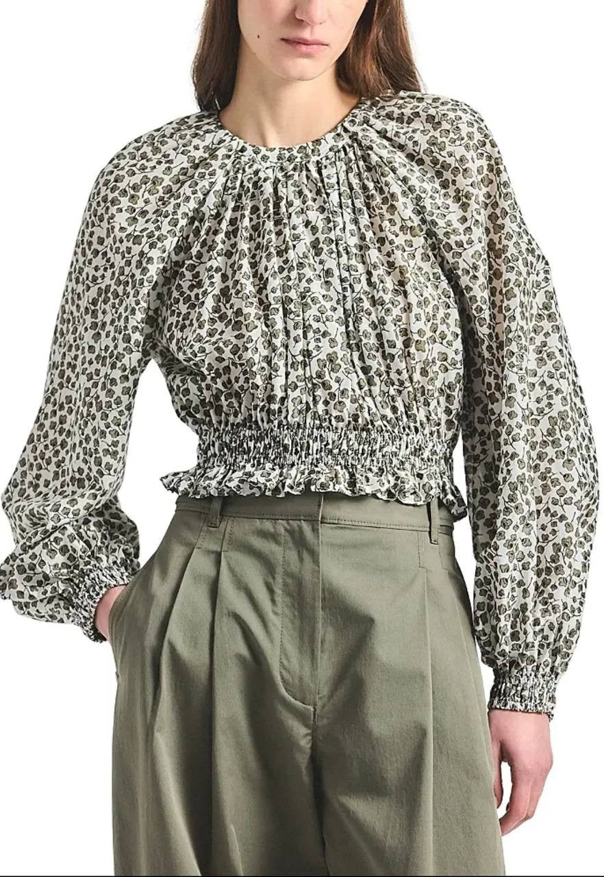 Derek Lam 10 Crosby Women’s Charlee Top Marshmallow/Mermaid M NWT $395