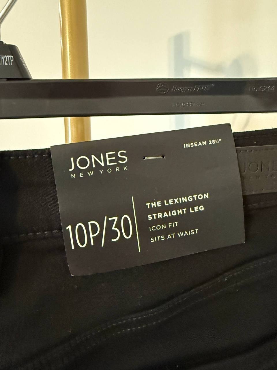 Jones New York Lexington Straight‑Leg Pants Black 10P/30 NWT Classic MSRP$69.50
