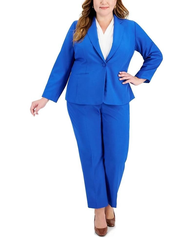 Le Suit Plus Notched‑Lapel Blazer & Pants Set –Blue– Size 20W – NWT – $265