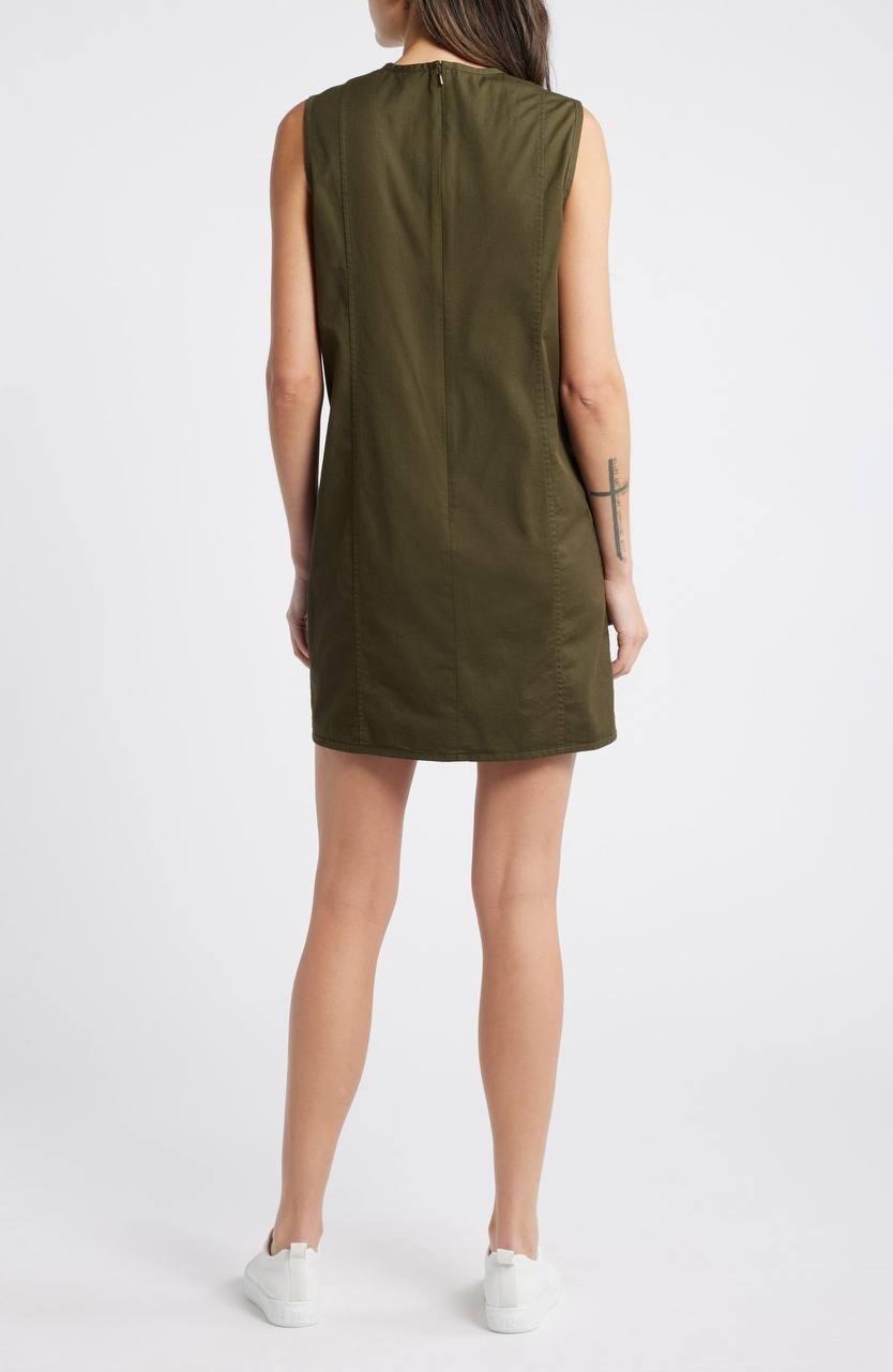 Theory Olive Green Sleeveless Shift Mini Dress – Size 0 – NWT-$172.50